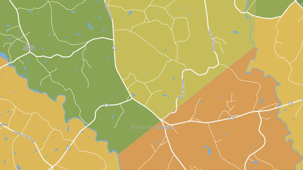 Princeton, SC Map of Vandalism Rates