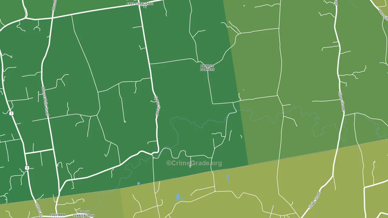 Prindle Corner, VT Map of Vandalism Rates