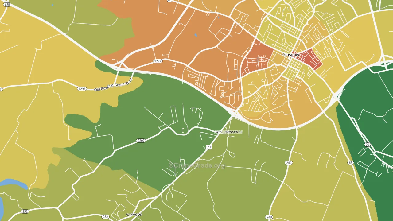 Pritchardsville, KY Map of Vandalism Rates