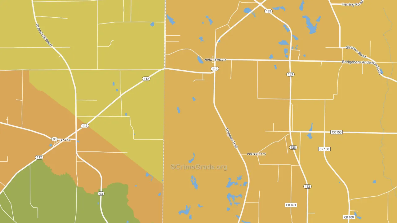 Pritchetts, GA Map of Vandalism Rates