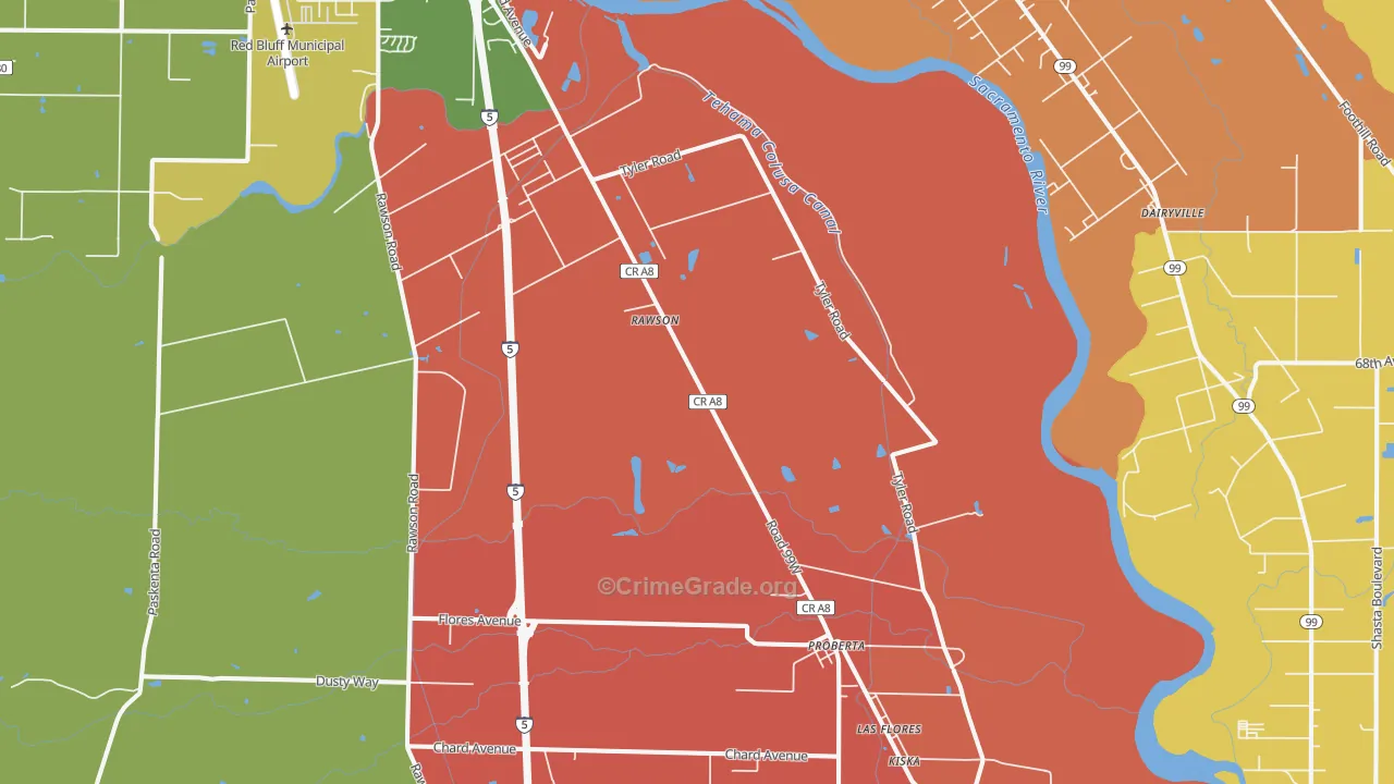 Proberta, CA Map of Vandalism Rates