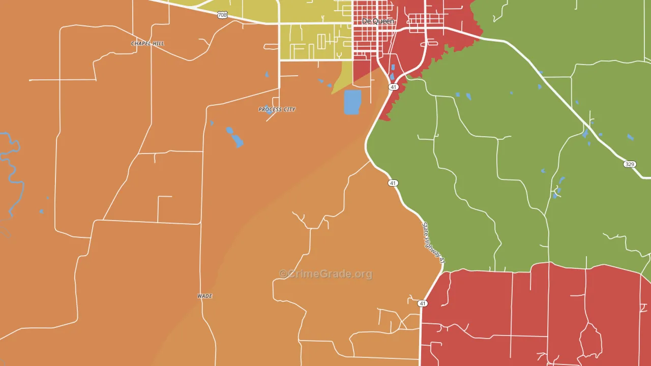 Process City, AR Map of Vandalism Rates