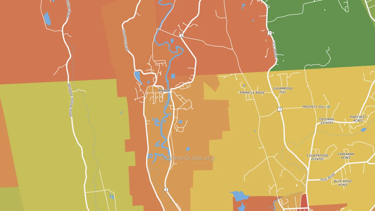 Proctor, VT Map of Vandalism Rates