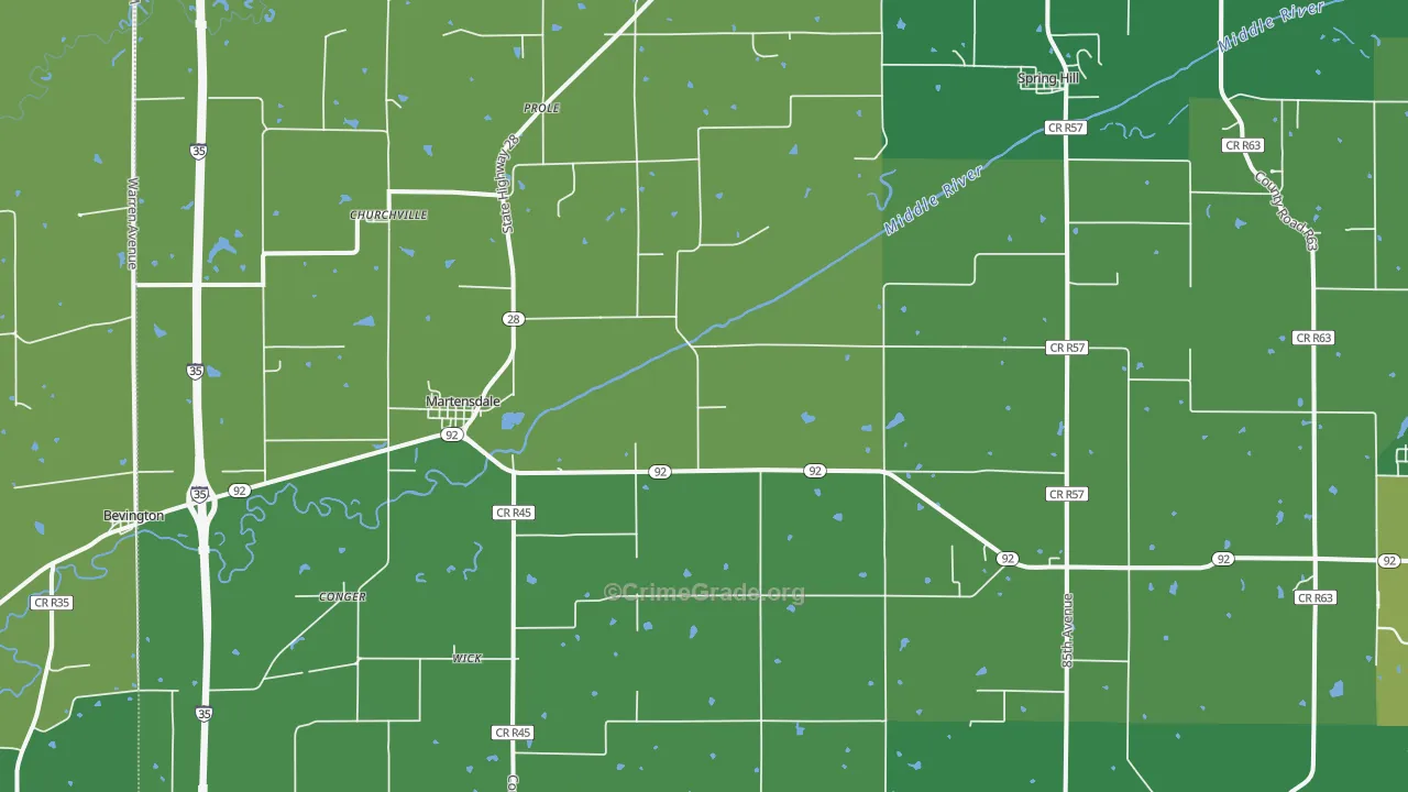Prole, IA Map of Vandalism Rates