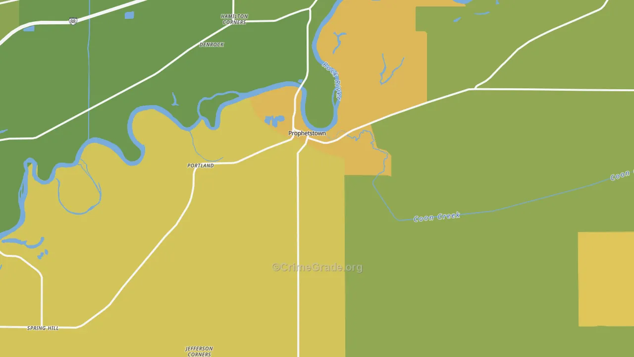 Prophetstown, IL Map of Vandalism Rates