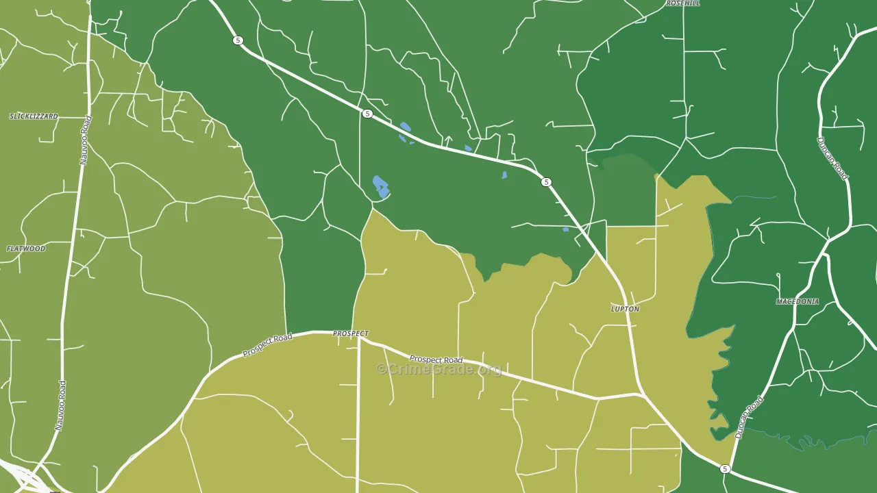 Prospect, AL Map of Vandalism Rates