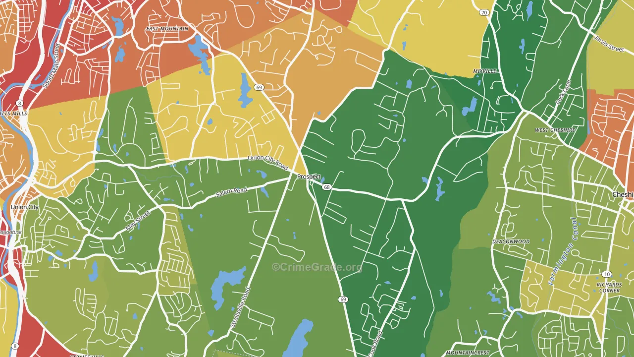 Prospect, CT Map of Vandalism Rates