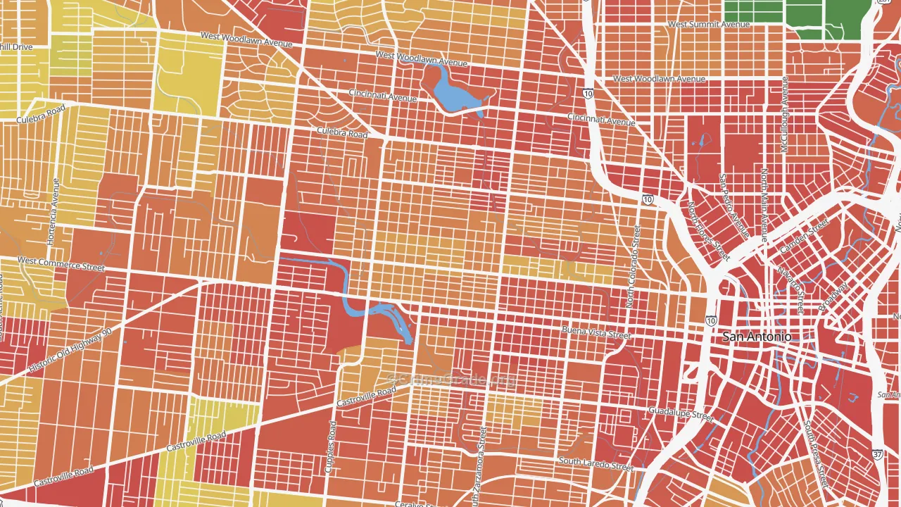 Prospect Hill, San Antonio, TX Map of Vandalism Rates