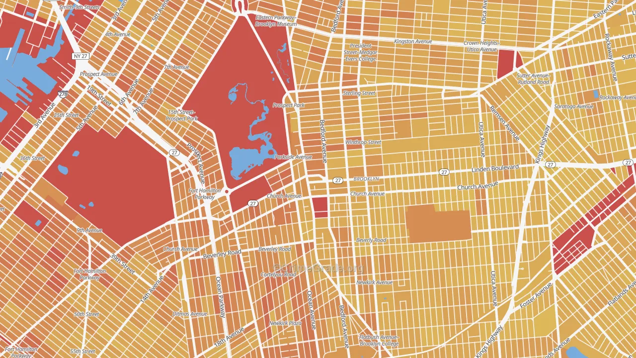 Prospect Lefferts Gardens, Brooklyn, NY Map of Vandalism Rates