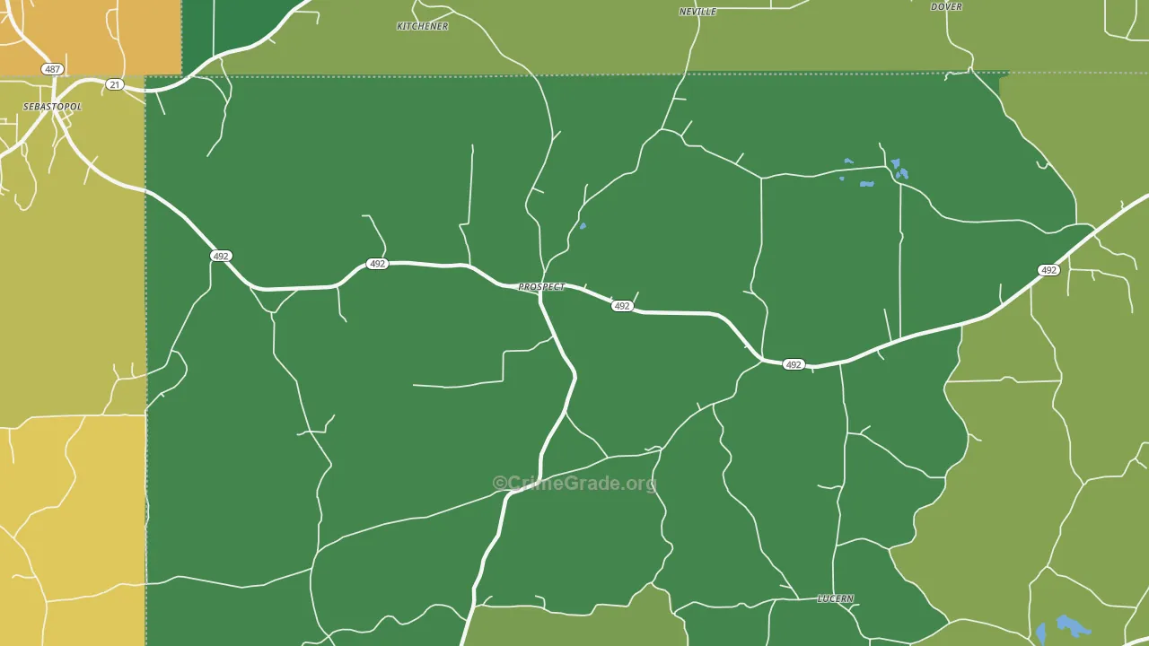 Prospect, MS Map of Vandalism Rates