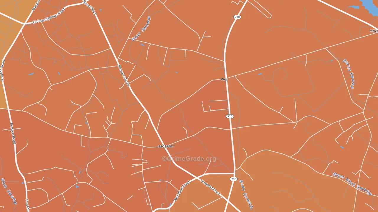 Prospect, NC Map of Vandalism Rates