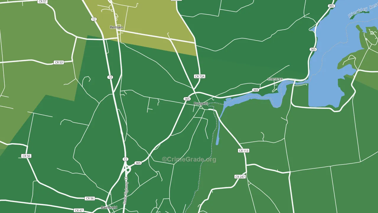 Prospect, NY Map of Vandalism Rates