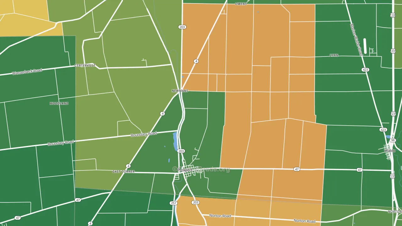 Prospect, OH Map of Vandalism Rates