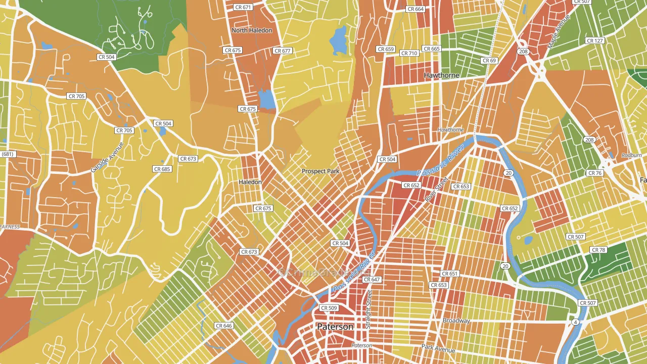 Prospect Park, NJ Map of Vandalism Rates