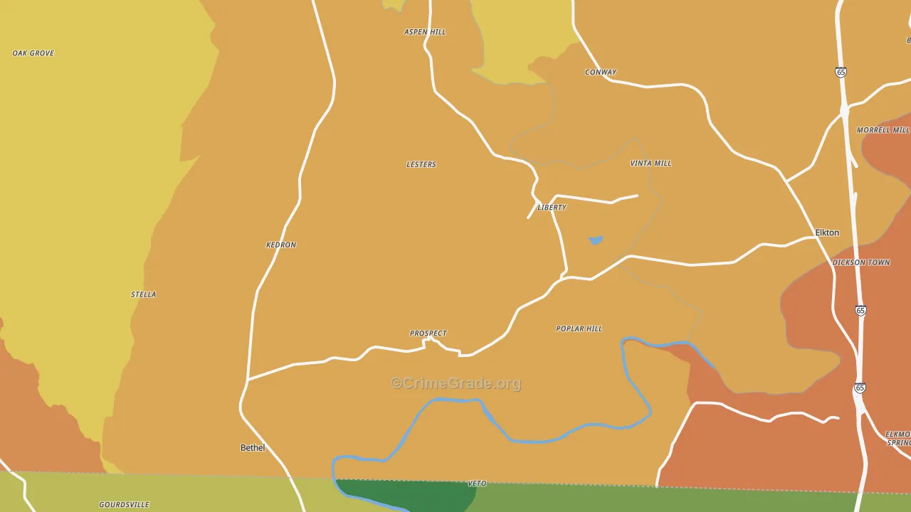 Prospect, TN Map of Vandalism Rates