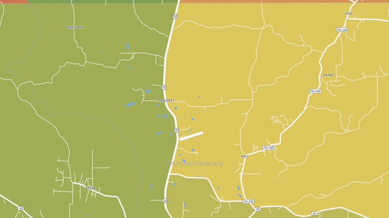 Prospect, TX Map of Vandalism Rates