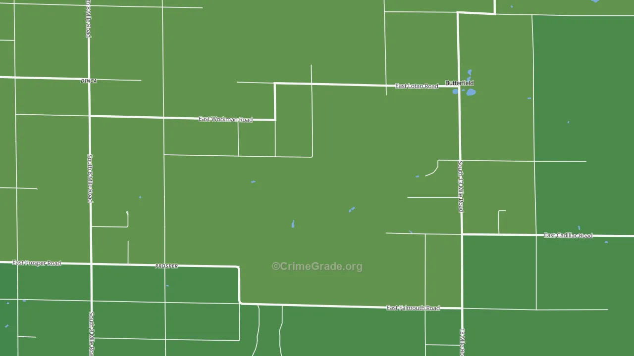 Prosper, MI Map of Vandalism Rates