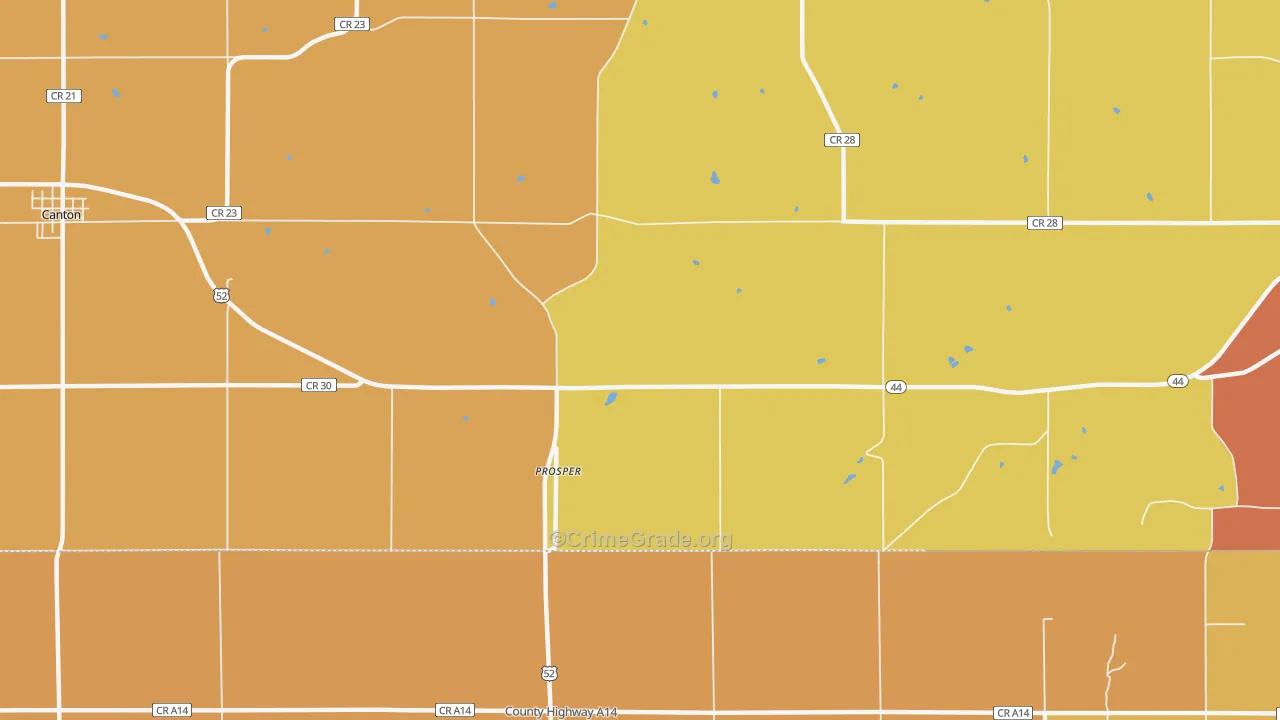 Prosper, MN Map of Vandalism Rates