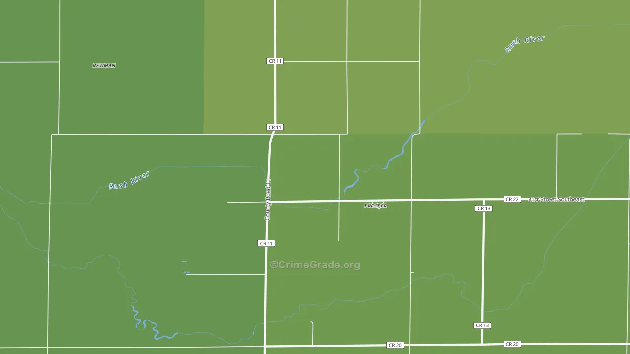 Prosper, ND Map of Vandalism Rates