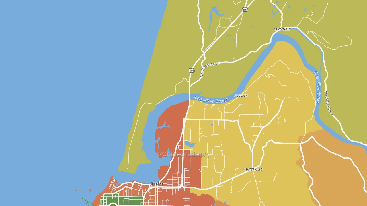 Prosper, OR Map of Vandalism Rates