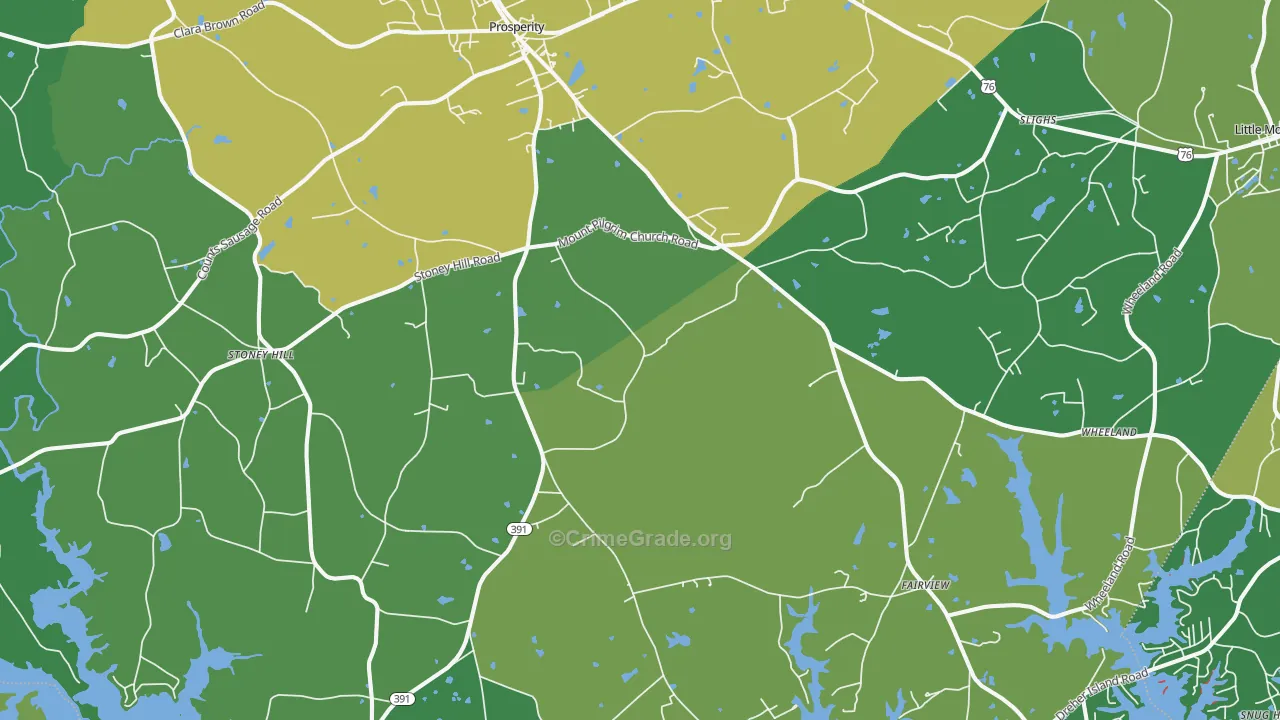Prosperity, SC Map of Vandalism Rates