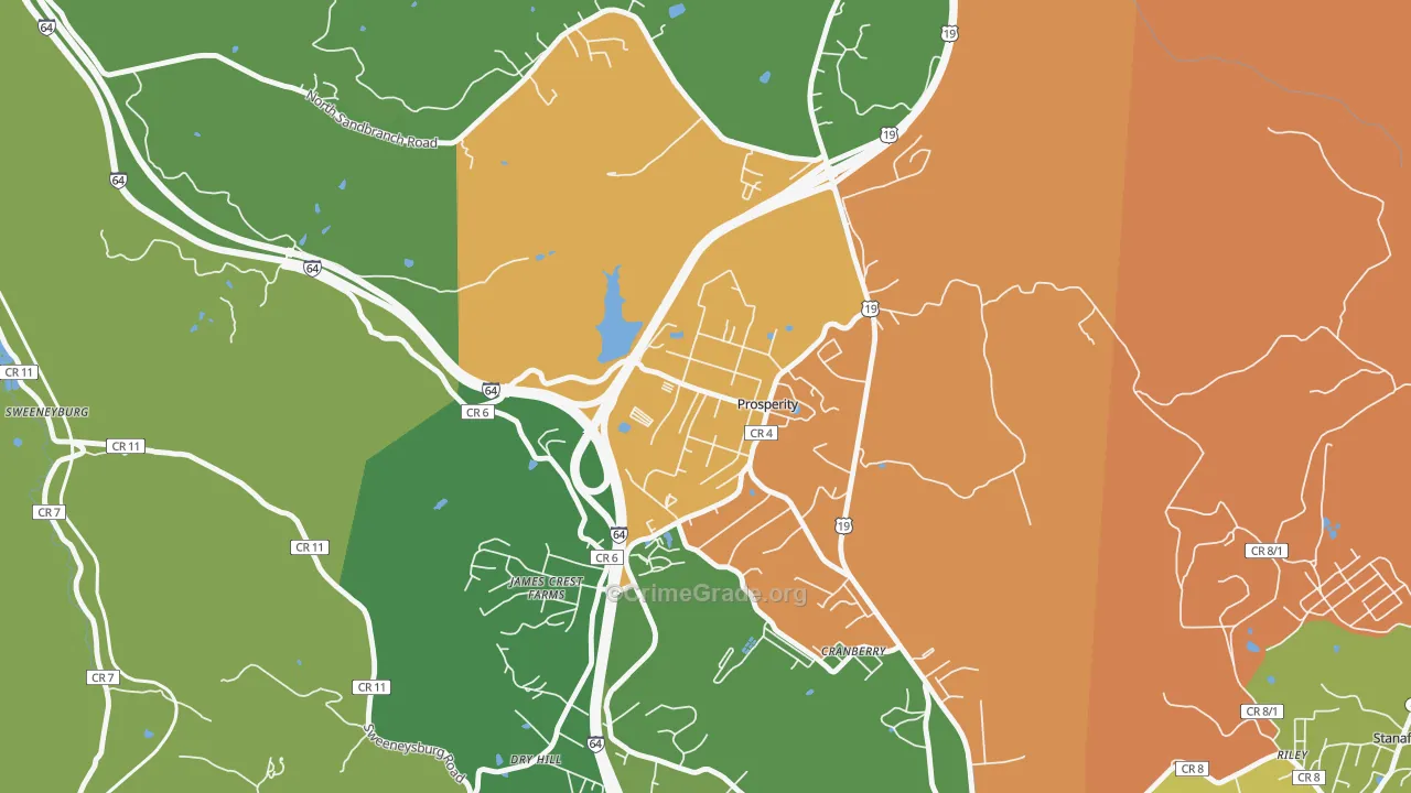 Prosperity, WV Map of Vandalism Rates