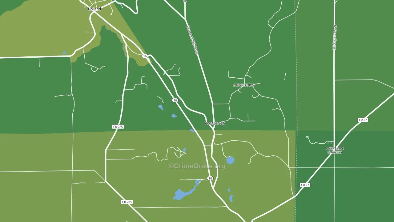 Protection, NY Map of Vandalism Rates