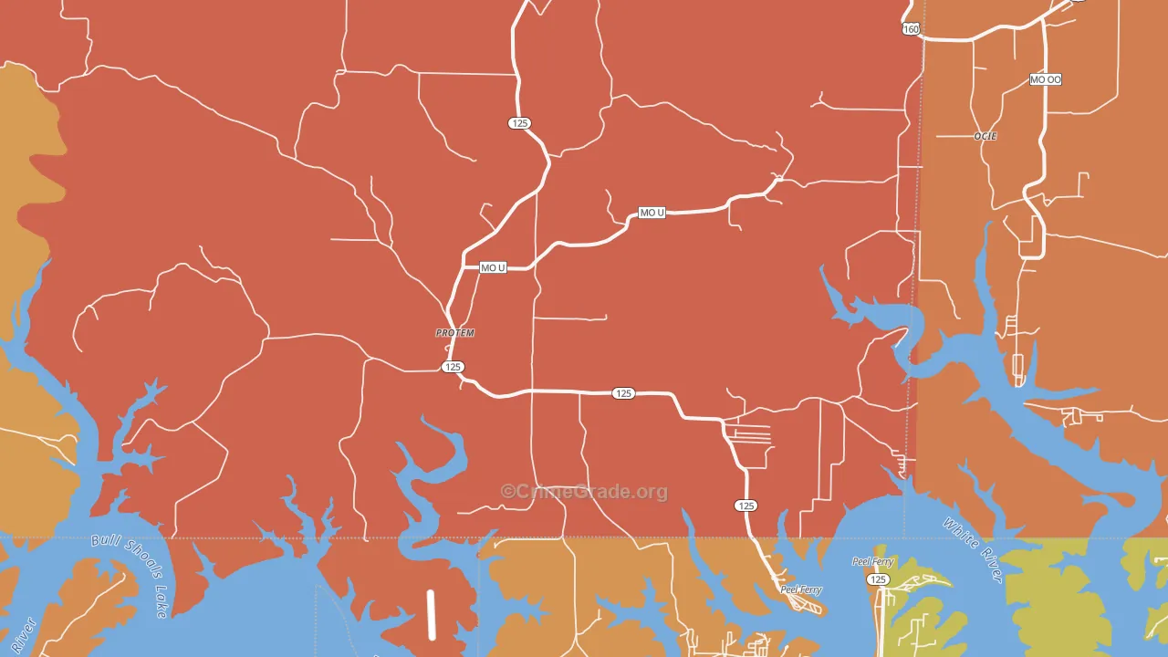 Protem, MO Map of Vandalism Rates
