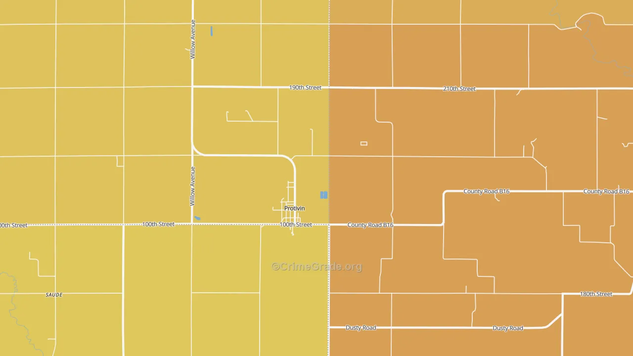 Protivin, IA Map of Vandalism Rates