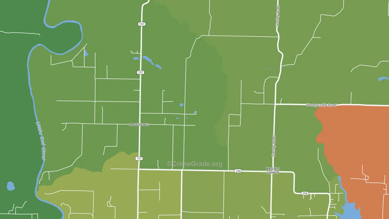 Providence, AR Map of Vandalism Rates