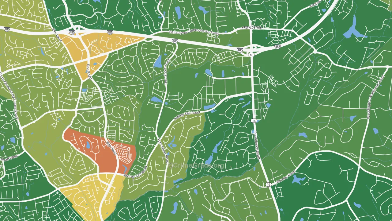 Providence Crossing, Charlotte, NC Map of Vandalism Rates