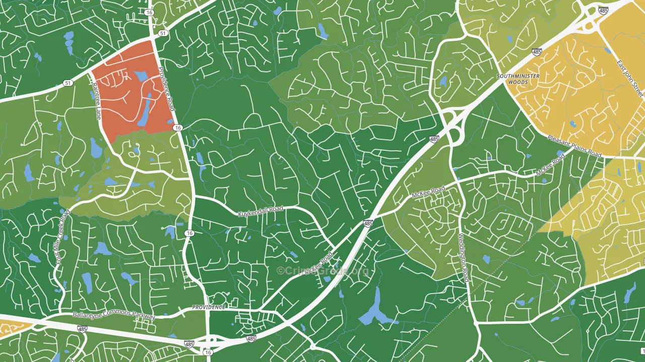 Providence Plantation, Charlotte, NC Map of Vandalism Rates