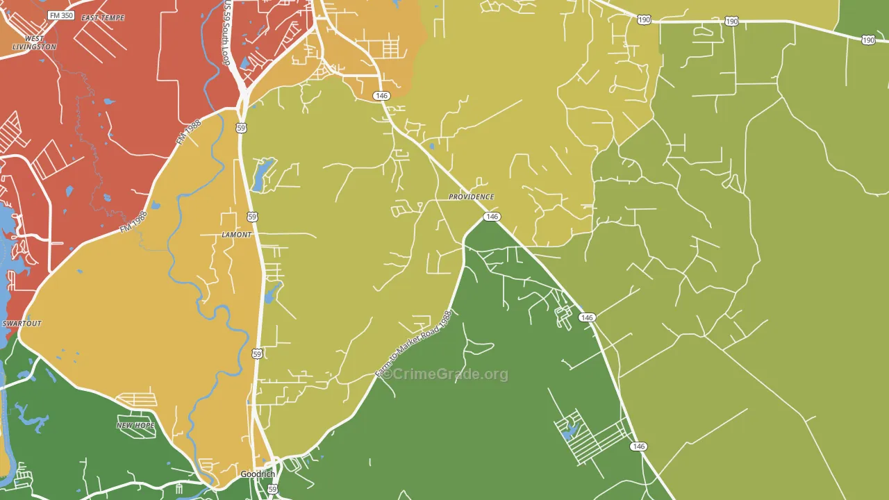 Providence, TX Map of Vandalism Rates