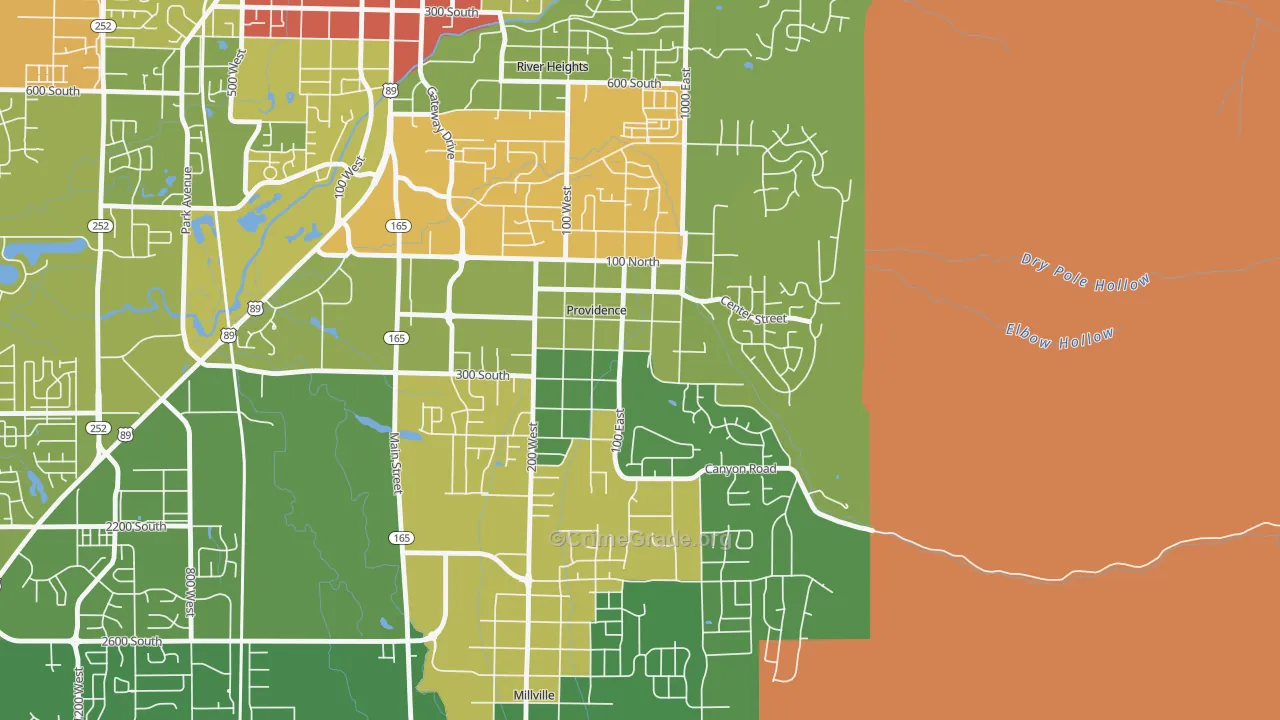 Providence, UT Map of Vandalism Rates