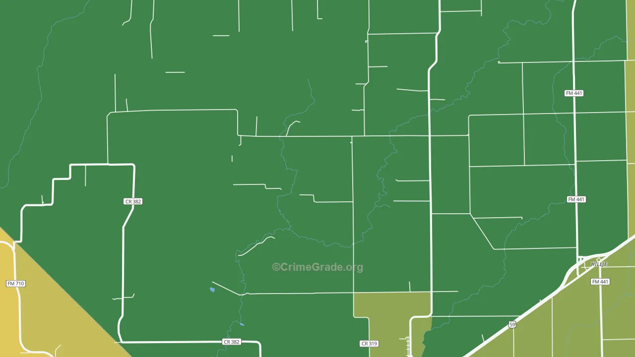 Provident City, TX Map of Vandalism Rates