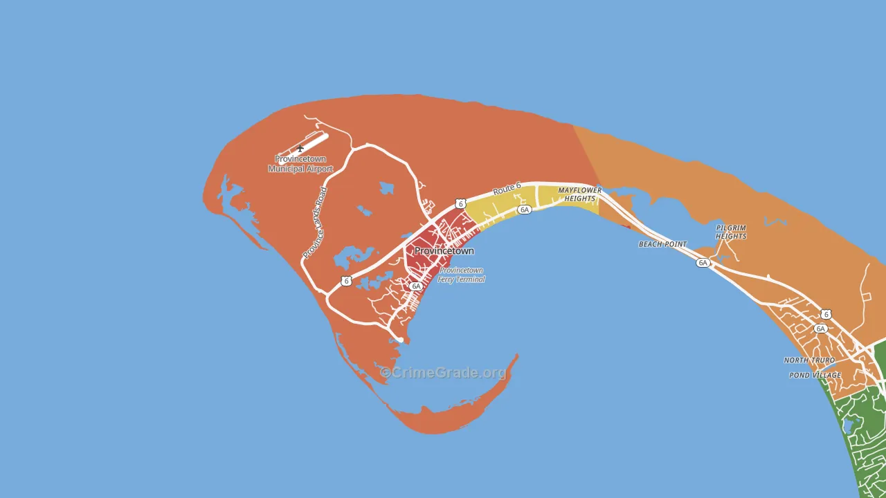 Provincetown, MA Map of Vandalism Rates