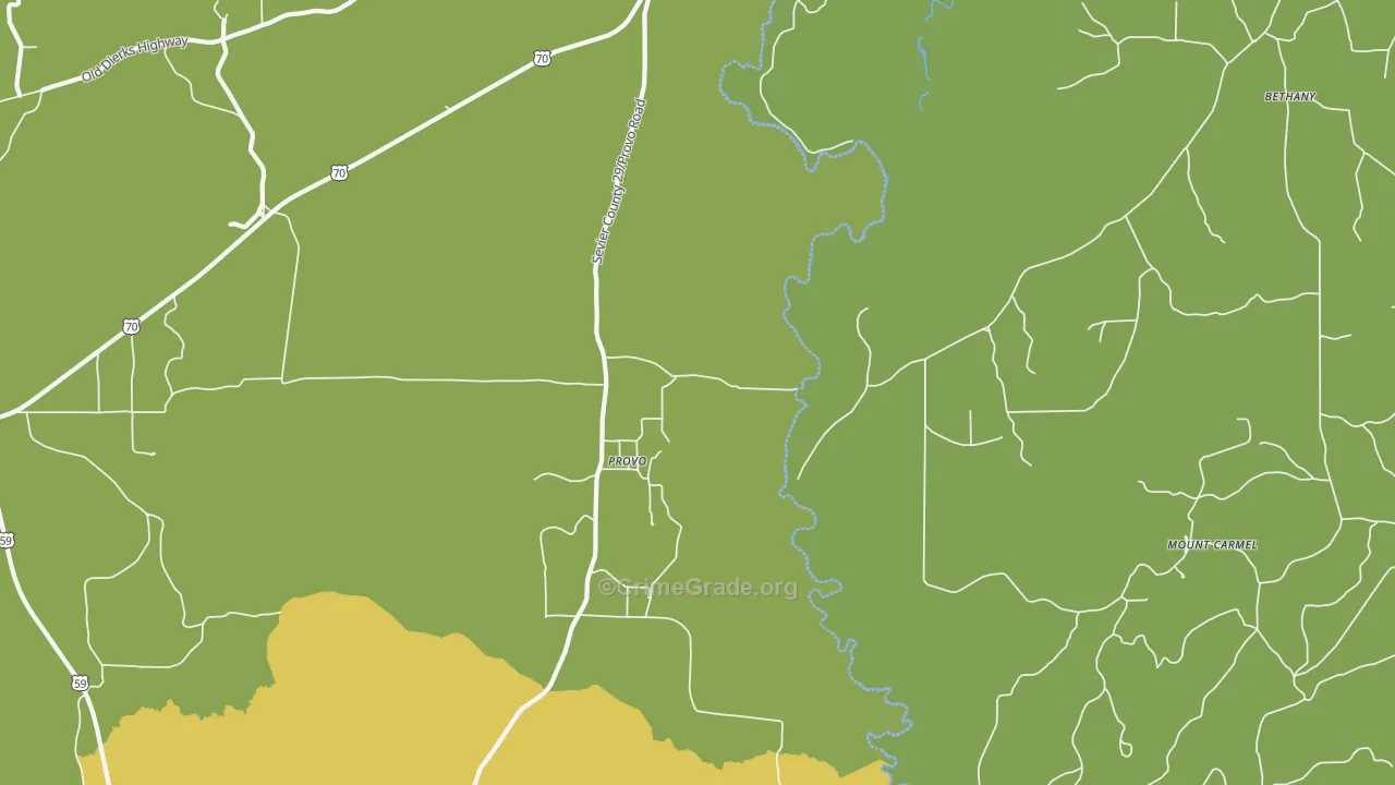 Provo, AR Map of Vandalism Rates