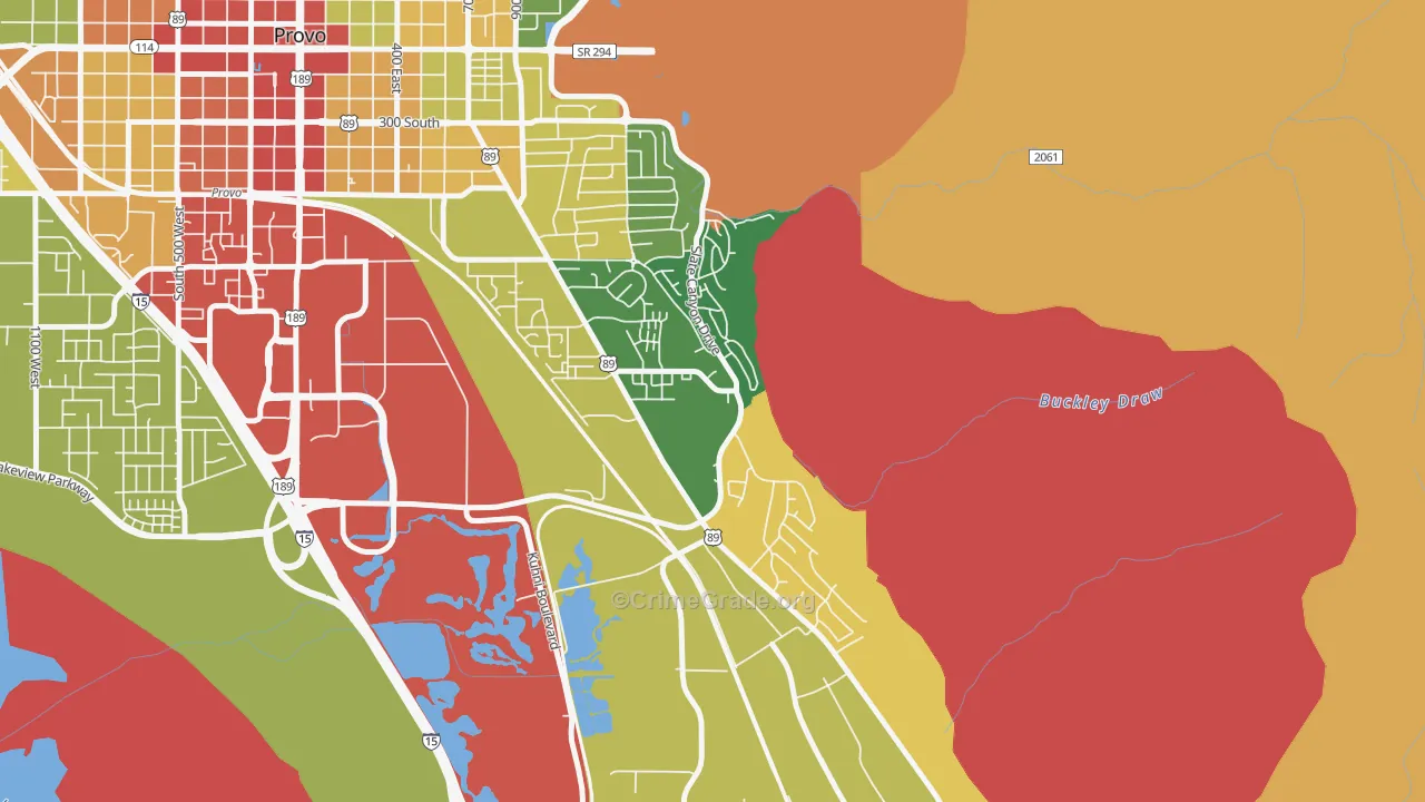 Provo South, Provo, UT Map of Vandalism Rates