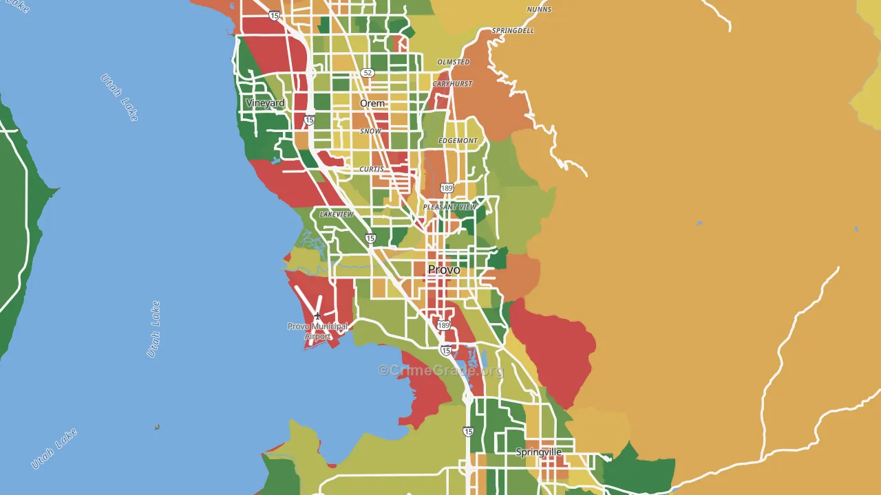 Provo, UT Map of Vandalism Rates