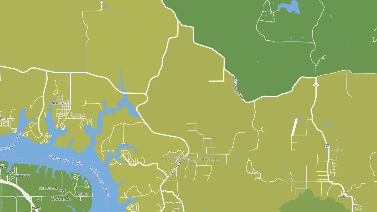 Prue, OK Map of Vandalism Rates