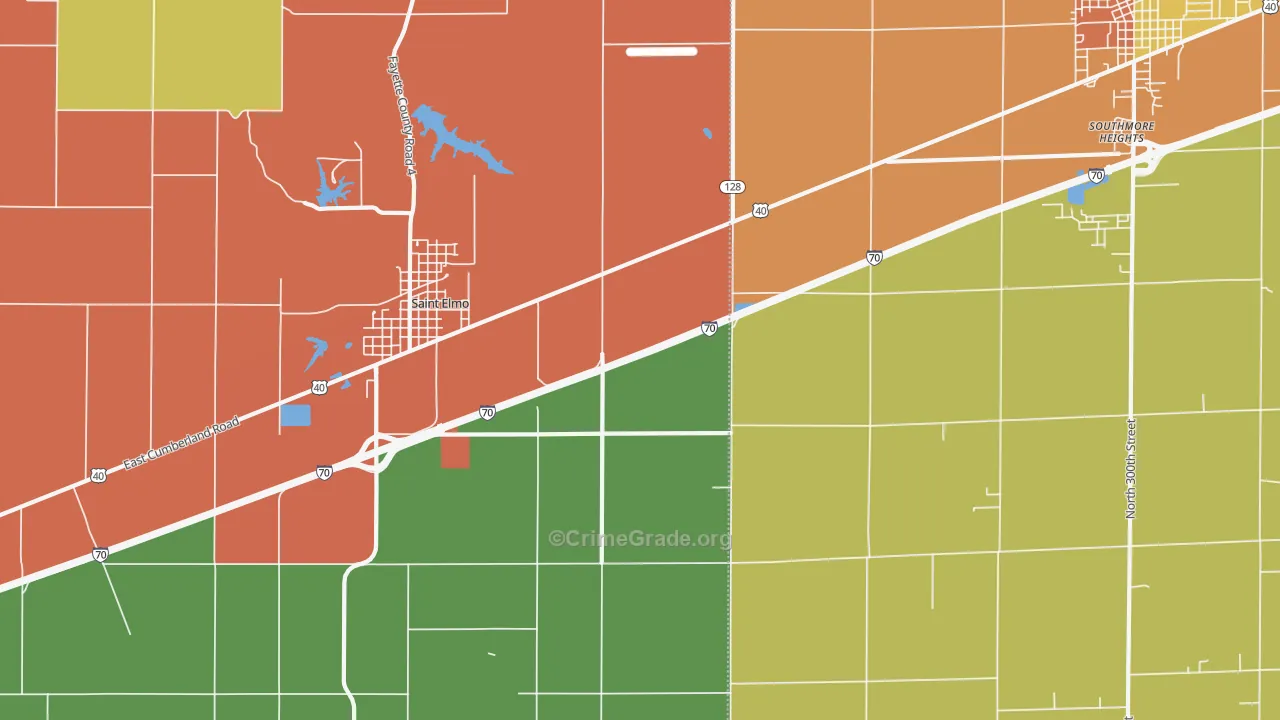 Pruett, IL Map of Vandalism Rates