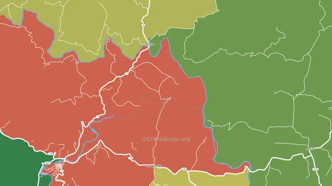 Pruitt, AR Map of Vandalism Rates