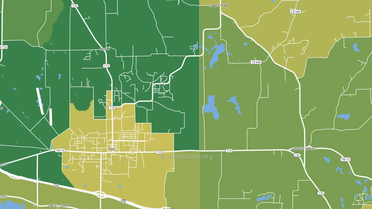 Pruitt, TX Map of Vandalism Rates