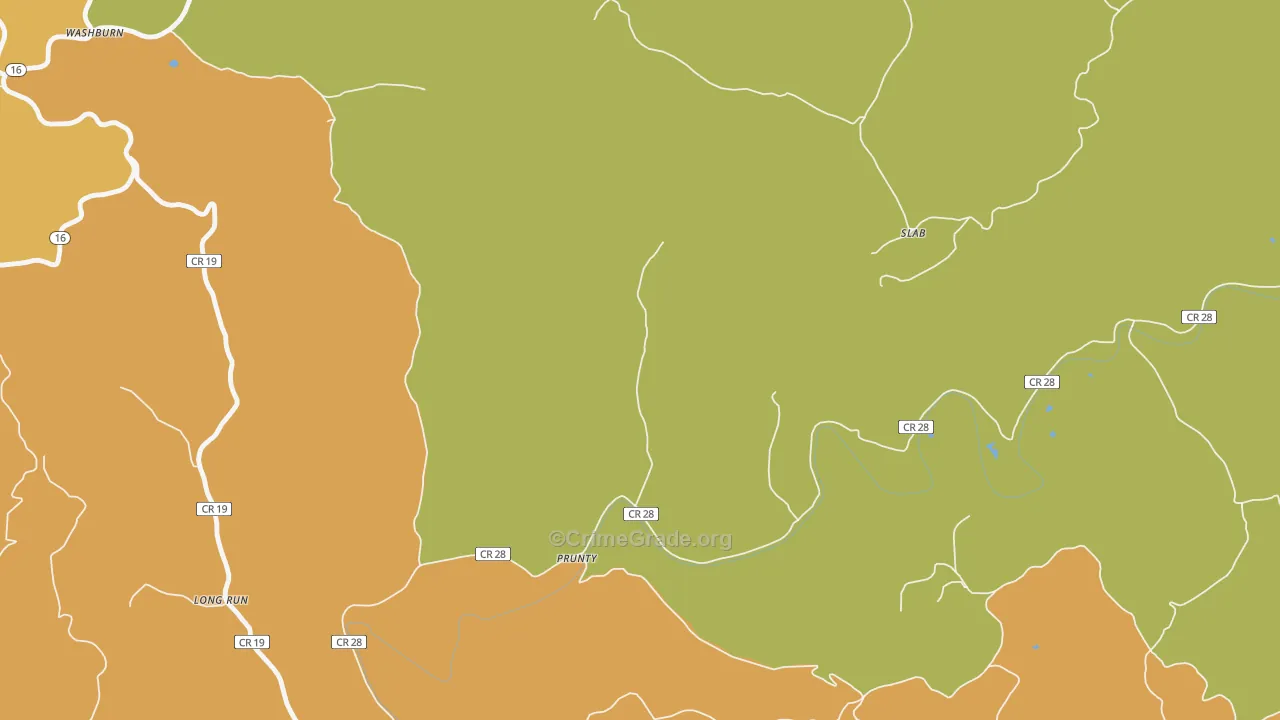 Prunty, WV Map of Vandalism Rates