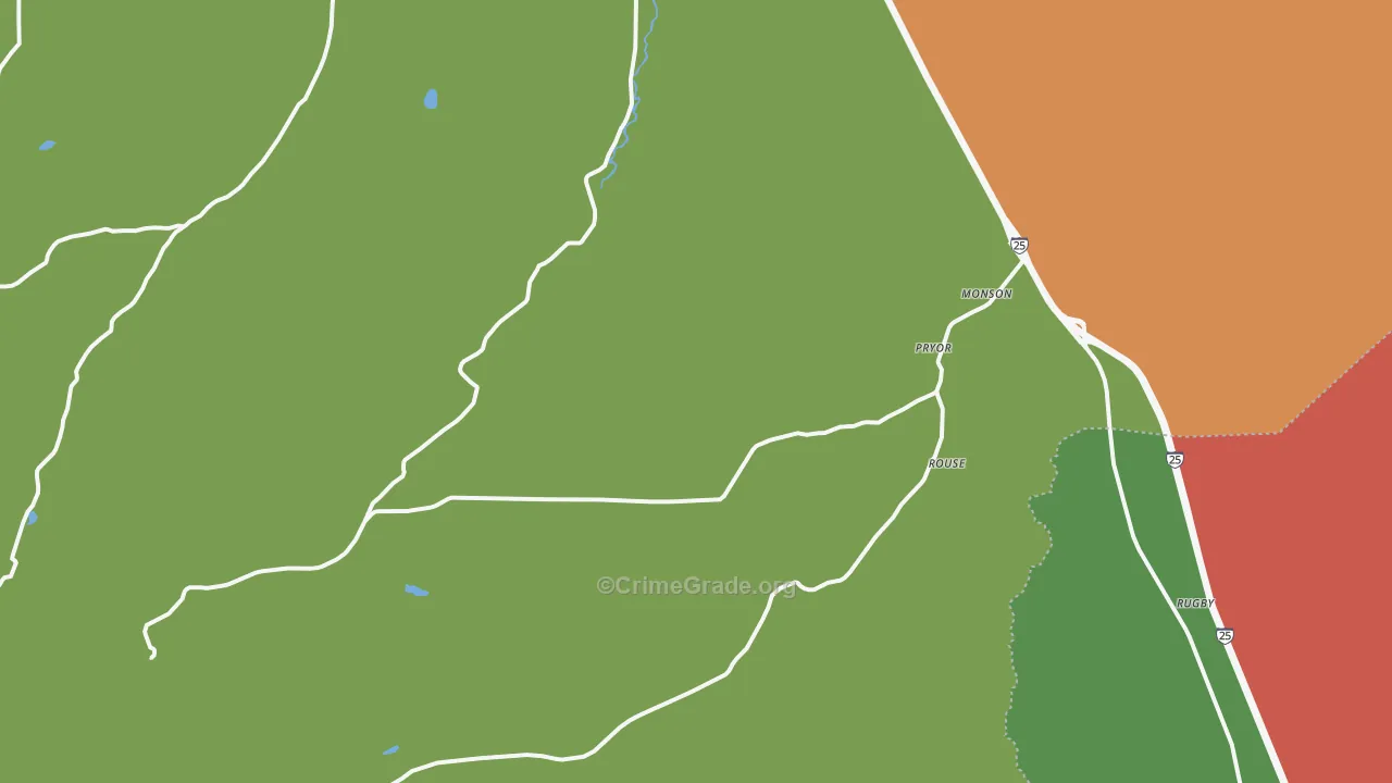 Pryor, CO Map of Vandalism Rates