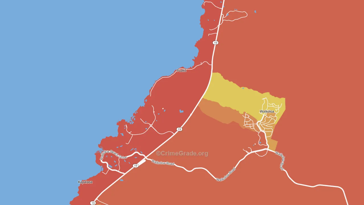 Puako, HI Map of Vandalism Rates