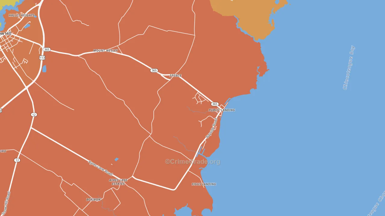 Public Landing, MD Map of Vandalism Rates