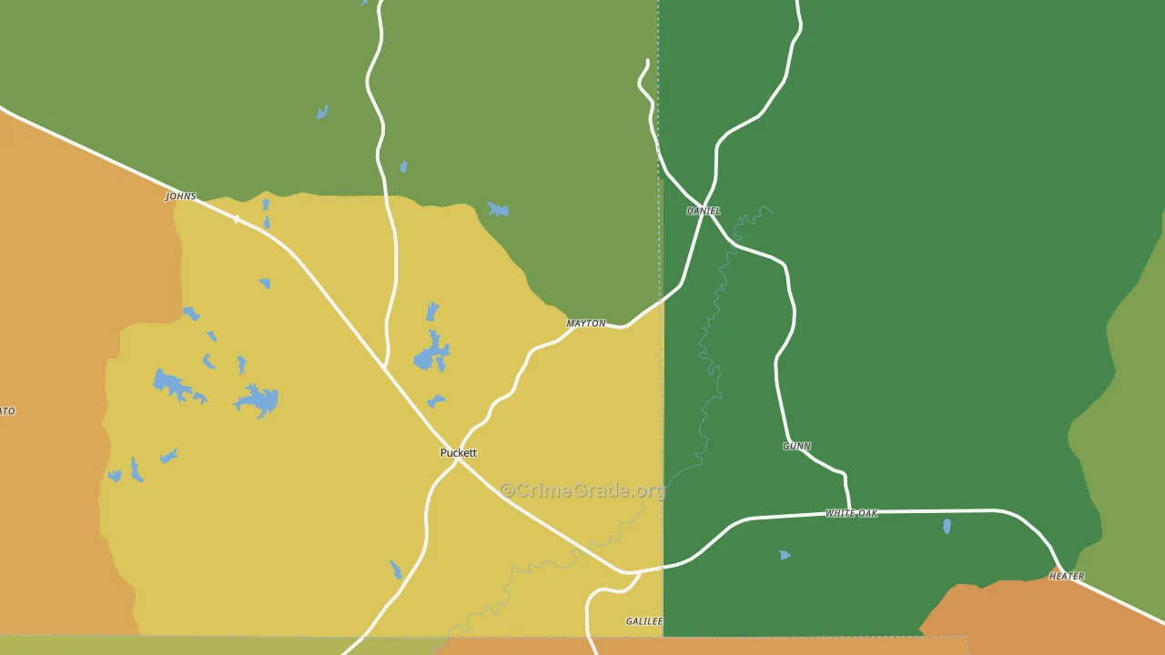 Puckett, MS Map of Vandalism Rates