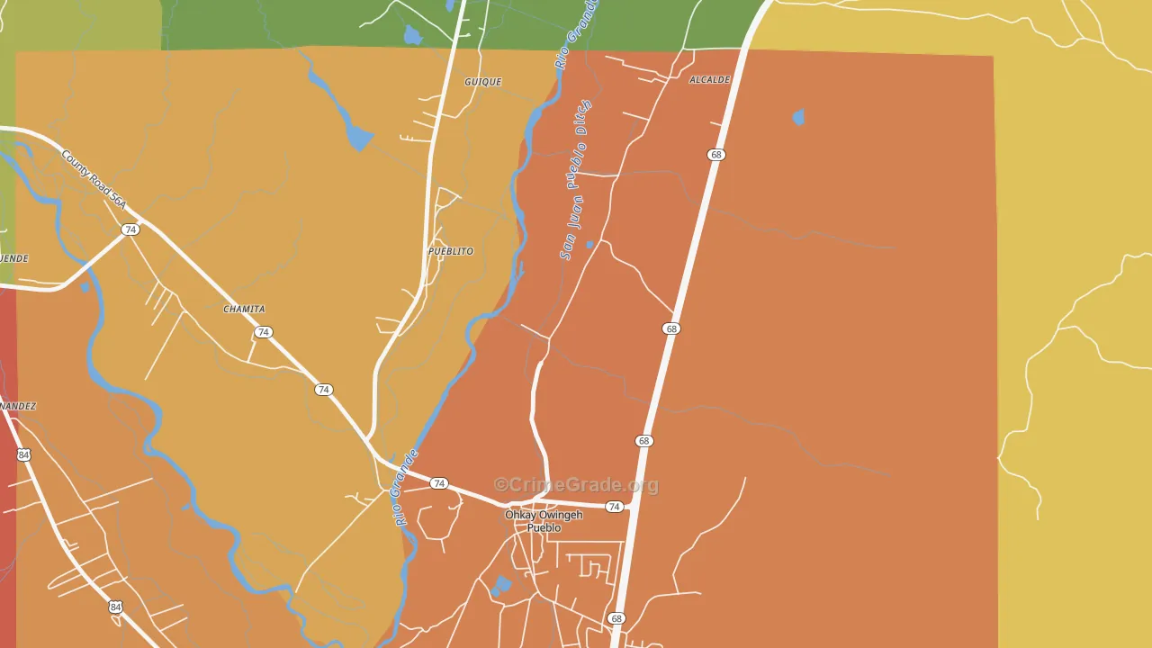 Pueblito, NM Map of Vandalism Rates
