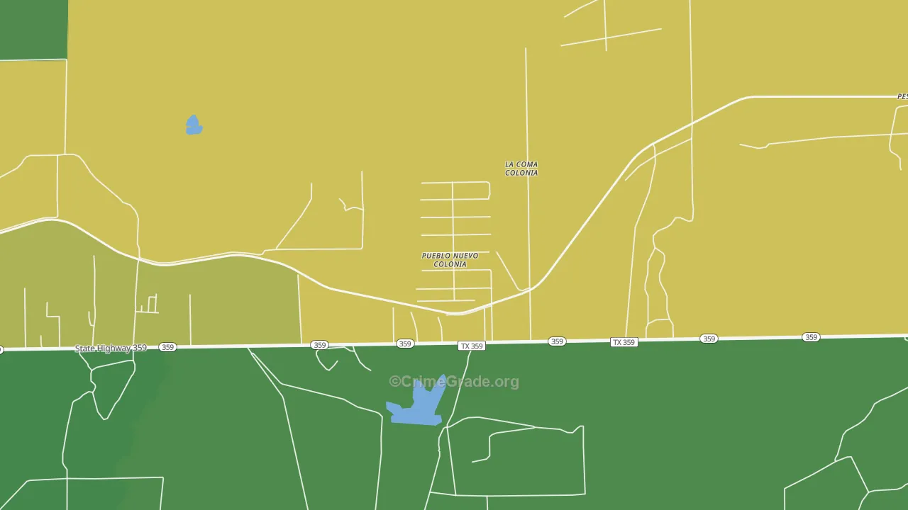 Pueblo Nuevo, TX Map of Vandalism Rates